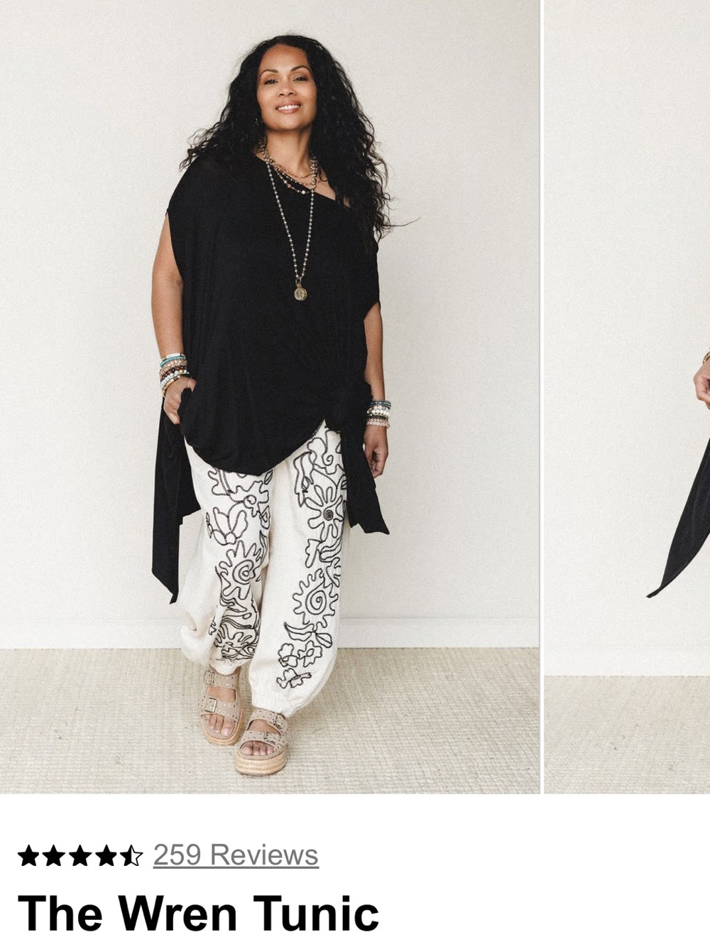 Three Bird Nest Black Wren Tunic